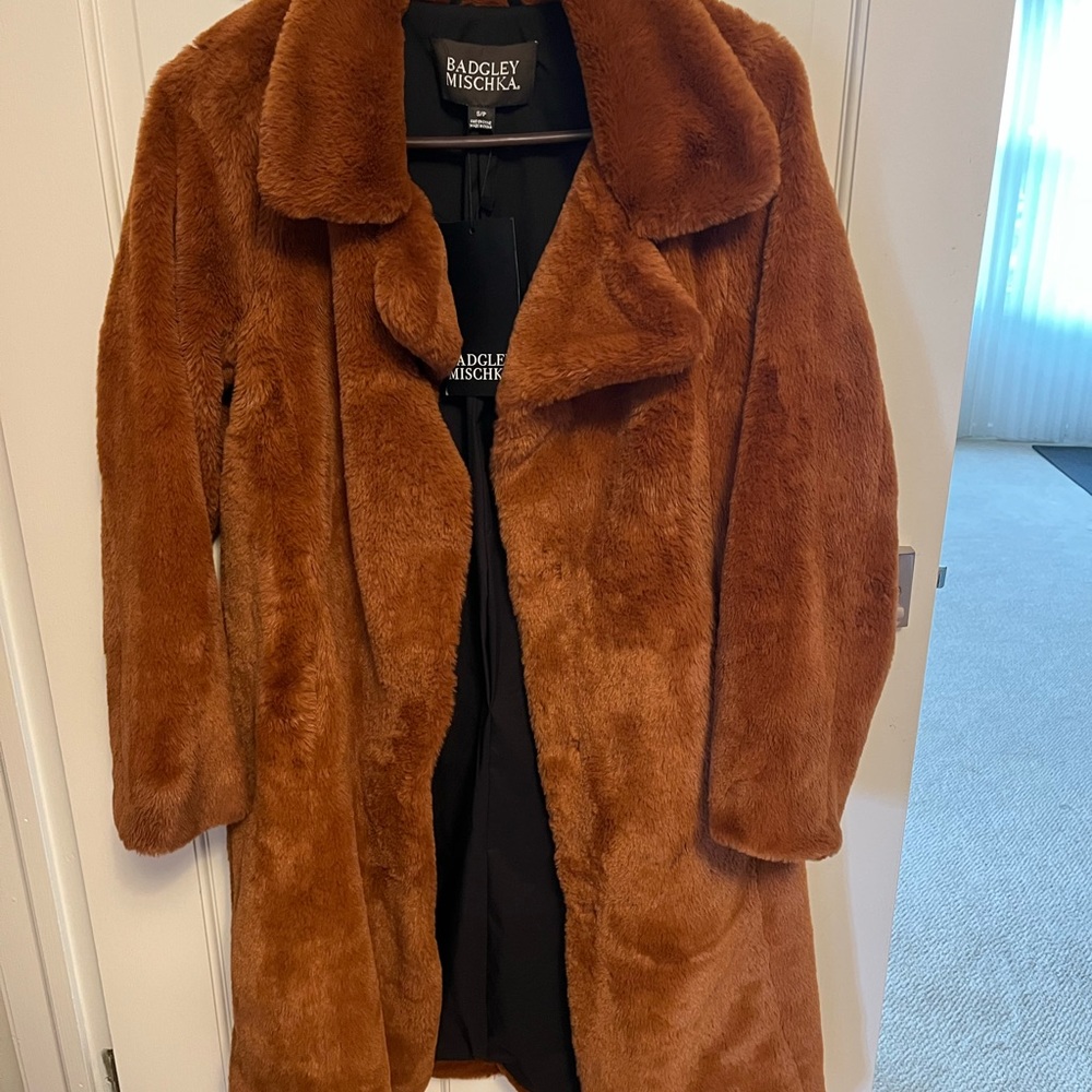 Badgley Mischka Long Fur Jacket